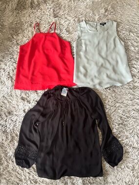 GREAT DEAL! Set of 3, medium sheer blouses. Halter sleeveless long sleeve